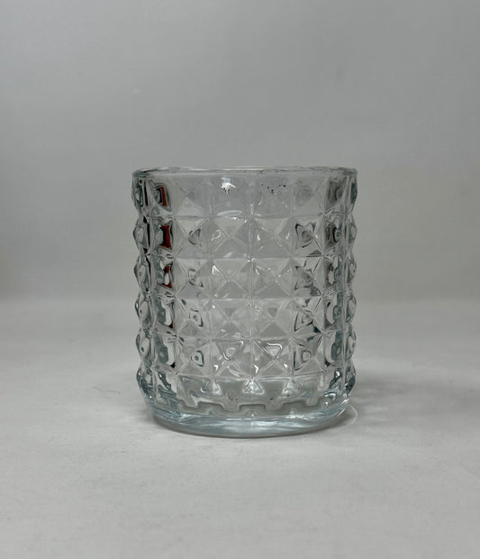 Clear Luxury Textured Glass Jar - 8 oz